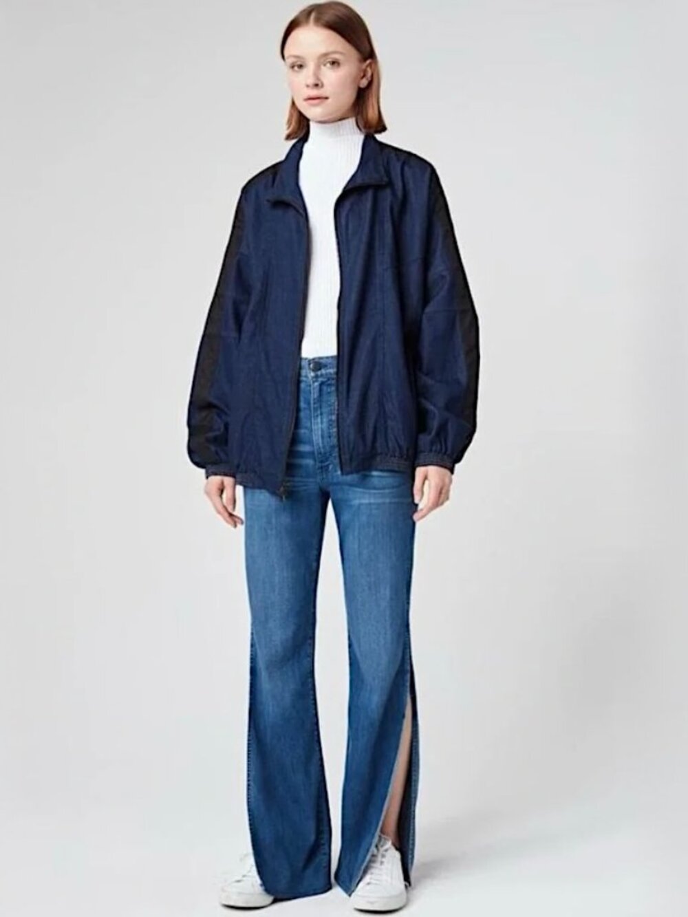 3x1 Adeline Split Leg Jeans Size Wide Flare Leia Blue